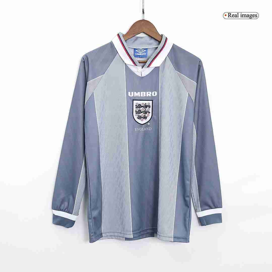 Retro 1996 England Long Sleeve Away Jersey